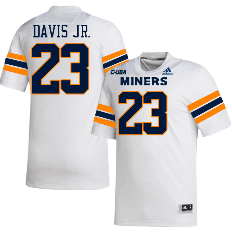 #23 Wondame Davis Jr. UTEP Jersey,UTEP Miners College Football Jersey,Uniforms-White